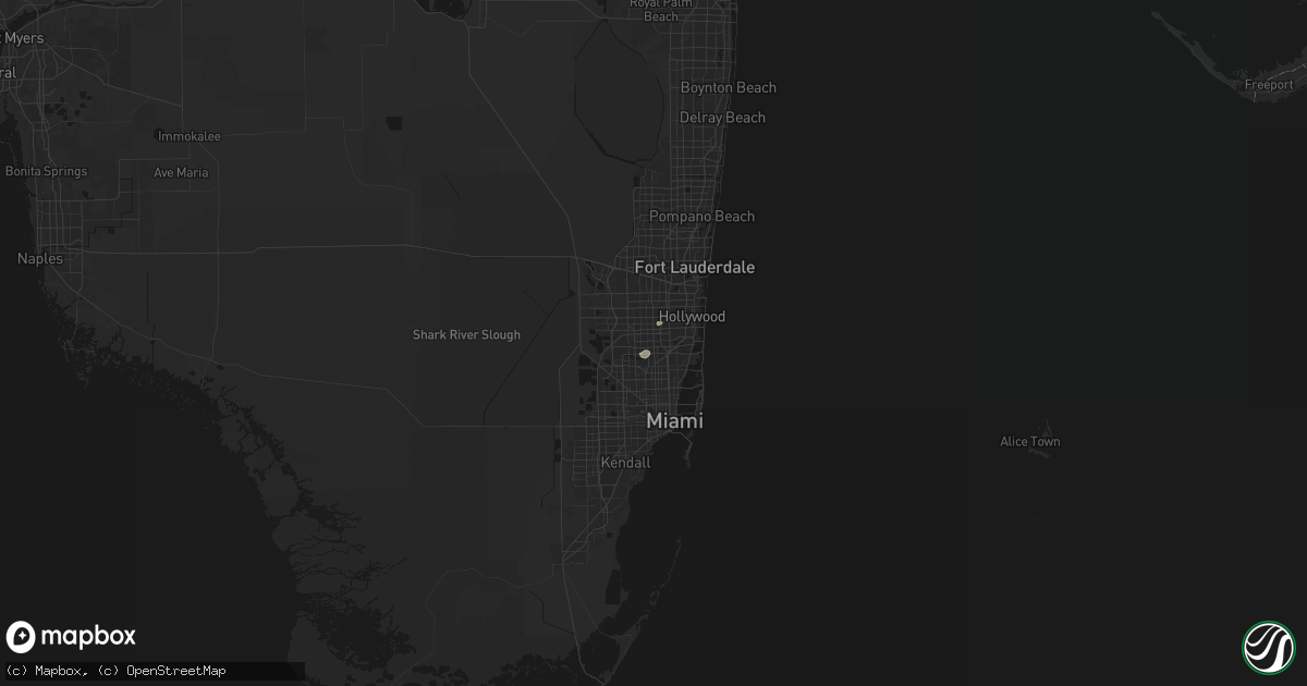Hail map in Miami Gardens, FL on August 1, 2026