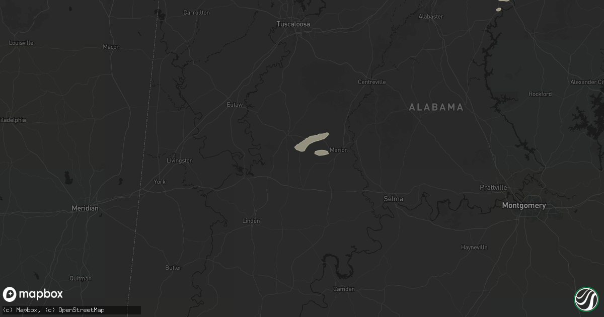 Hail map in Newbern, AL on August 1, 2026