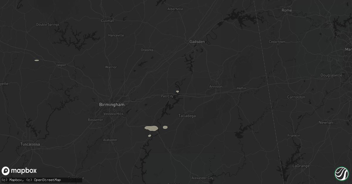 Hail map in Riverside, AL on August 1, 2026