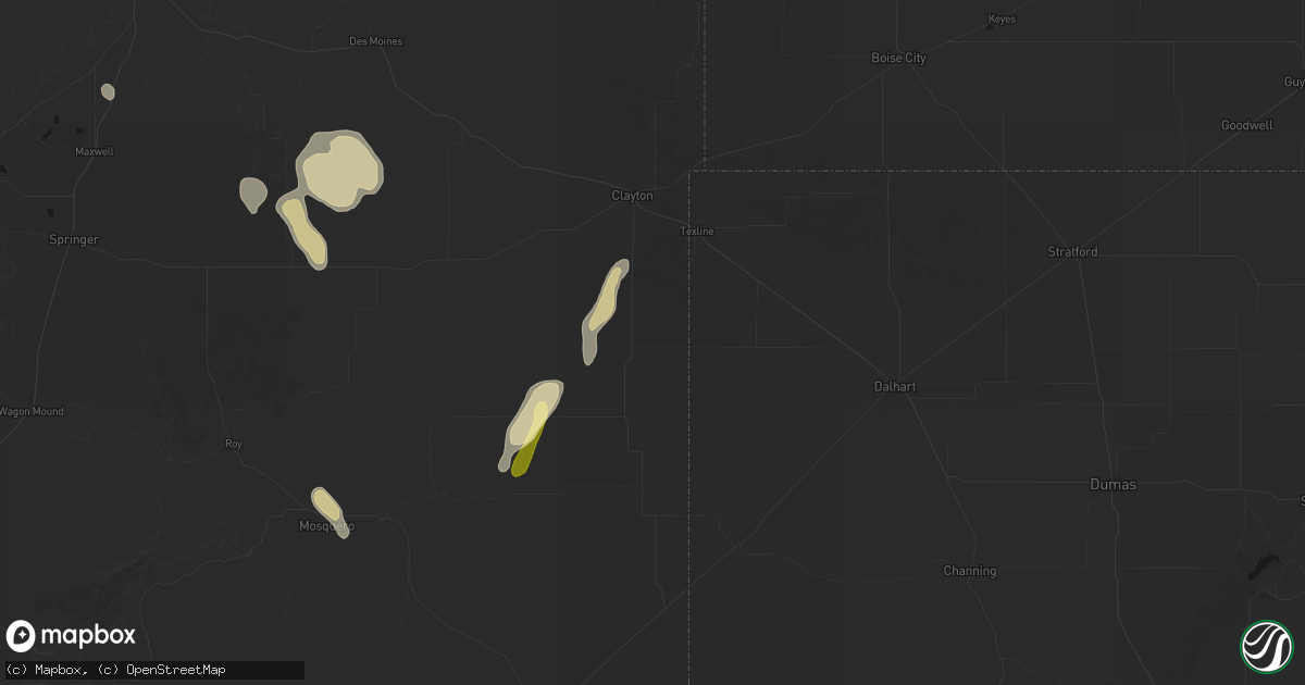 Hail map in Sedan, NM on August 1, 2026
