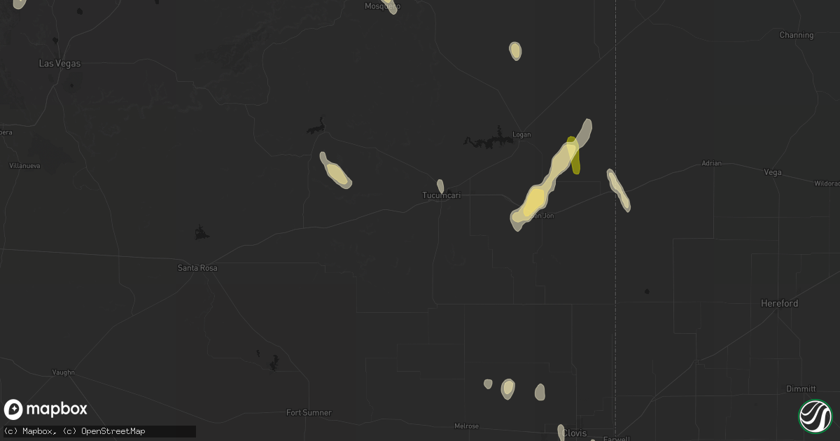 Hail map in Tucumcari, NM on August 1, 2026
