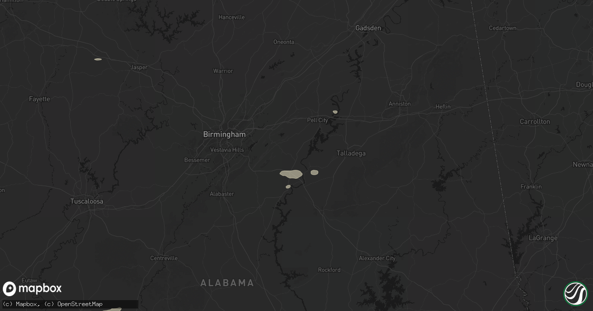 Hail map in Vincent, AL on August 1, 2026
