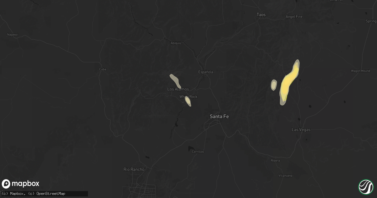 Hail map in White Rock, NM on August 1, 2026