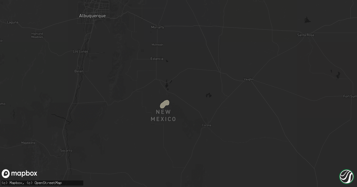 Hail map in Willard, NM on August 1, 2026