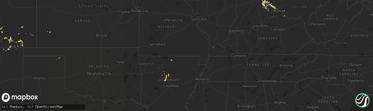 Hail map on August 2, 2011