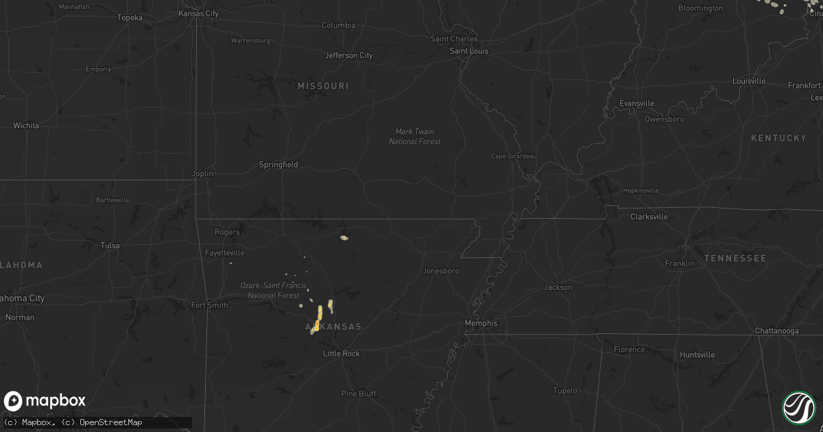 Hail map on August 2, 2011