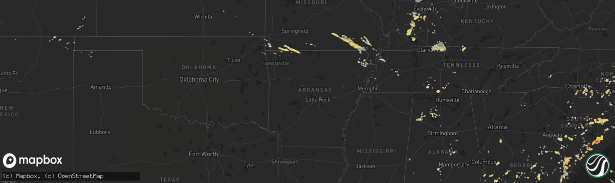 Hail map on August 2, 2012