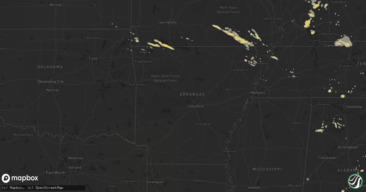 Hail map on August 2, 2012