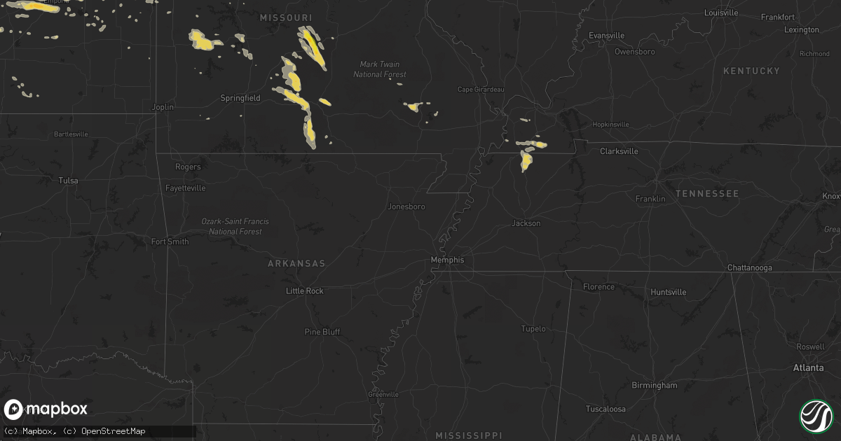 Hail map on August 2, 2013