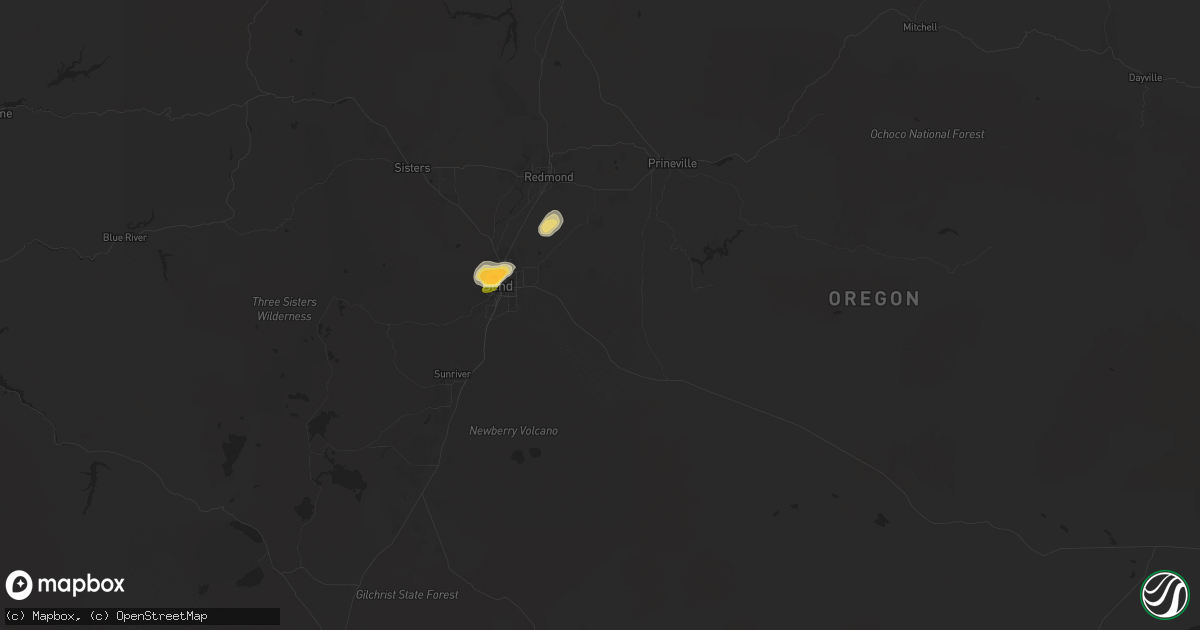 Hail map in Bend, OR on August 2, 2014