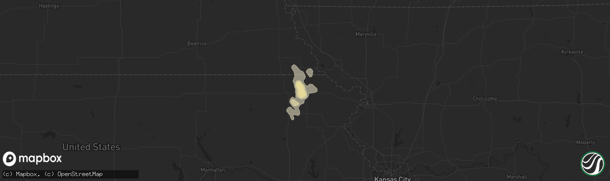 Hail map in Hiawatha, KS on August 2, 2014