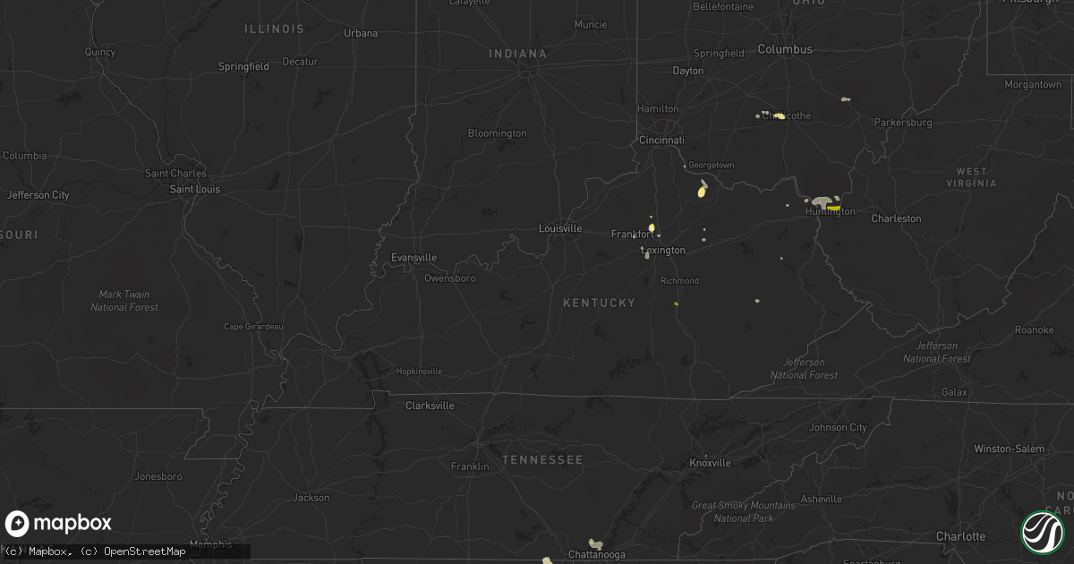 Hail map in Kentucky on August 2, 2014