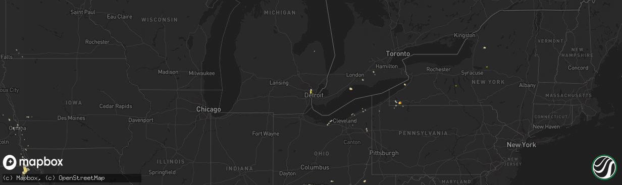 Hail map on August 2, 2014