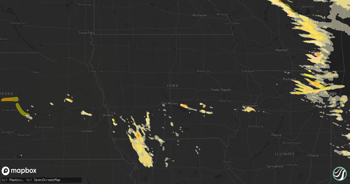 Hail map in Iowa on August 2, 2015
