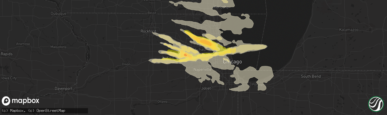 Hail map in Saint Charles, IL on August 2, 2015