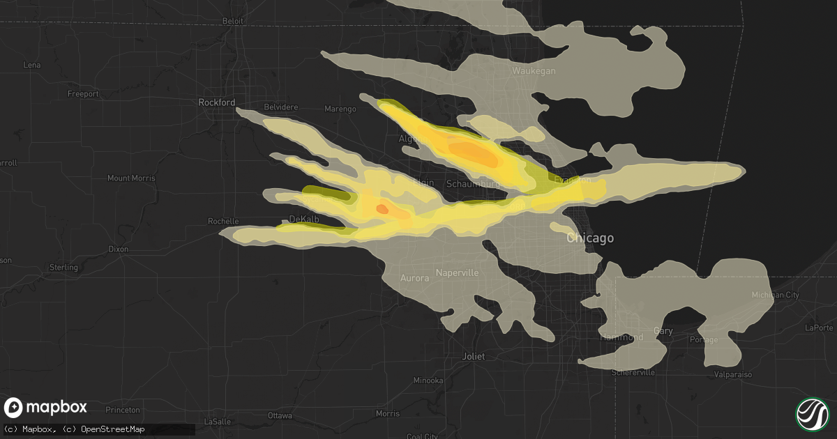 Hail map in Saint Charles, IL on August 2, 2015
