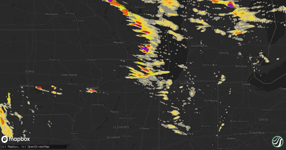 Hail map on August 2, 2015