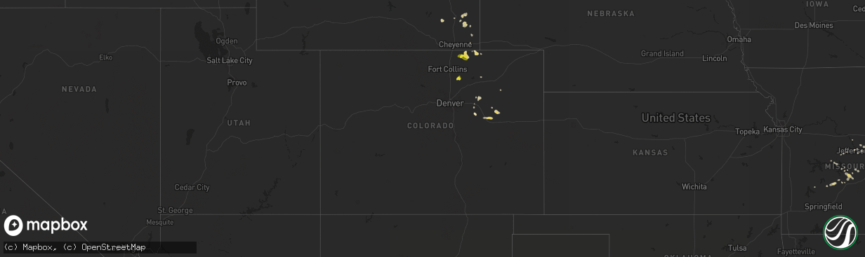 Hail map in Colorado on August 2, 2016