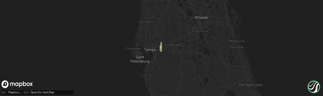 Hail map in Dover, FL on August 2, 2016