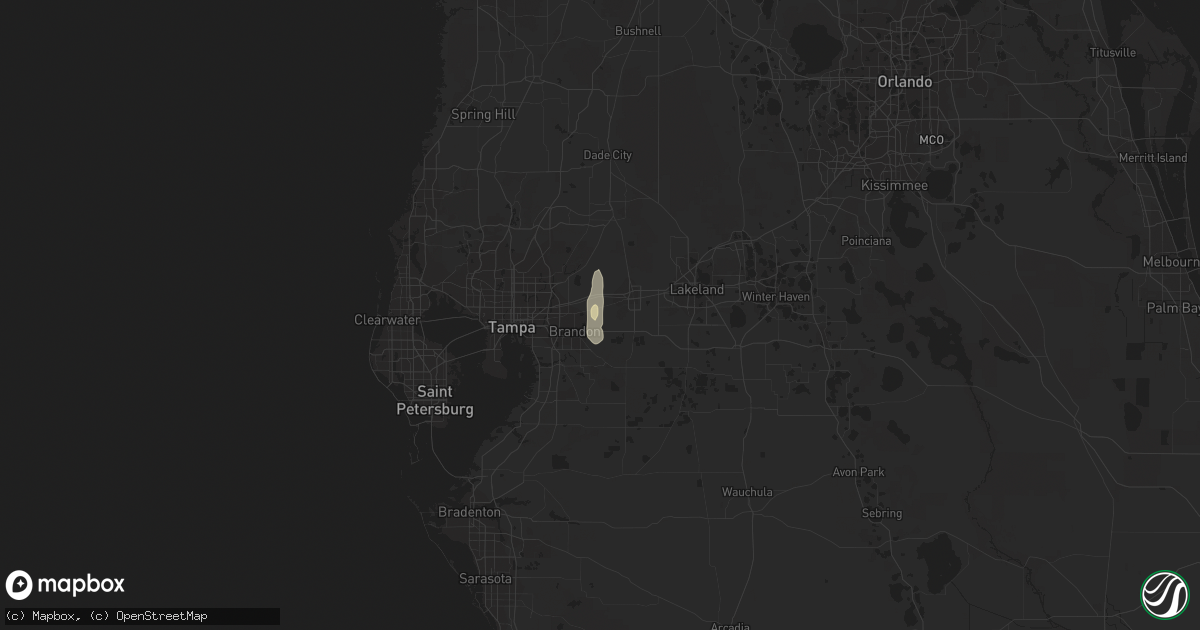 Hail map in Dover, FL on August 2, 2016