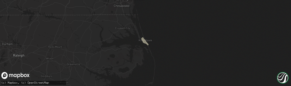 Hail map in Kill Devil Hills, NC on August 2, 2016