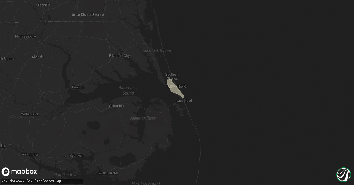 Hail map in Kill Devil Hills, NC on August 2, 2016