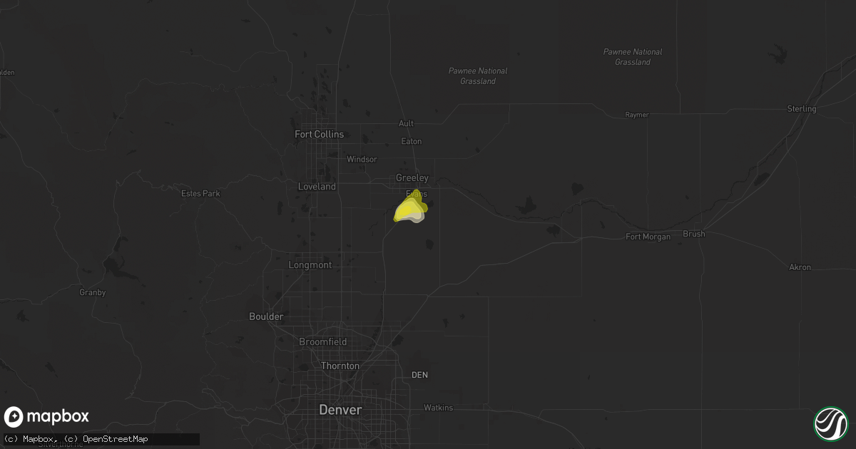 Hail map in La Salle, CO on August 2, 2016