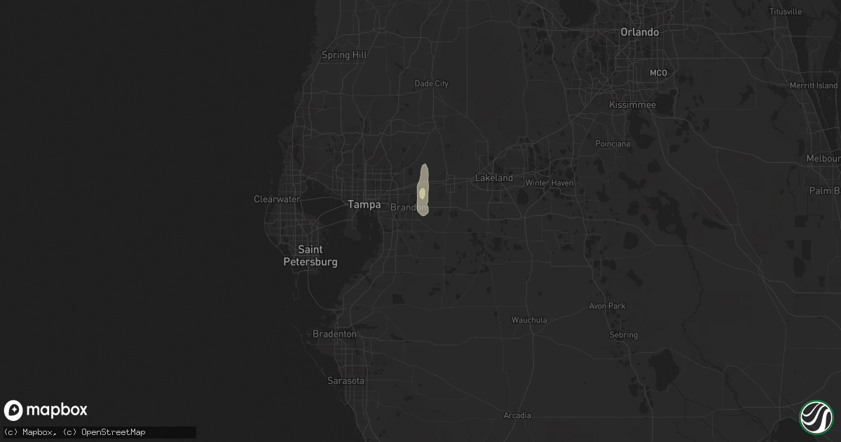 Hail map in Valrico, FL on August 2, 2016