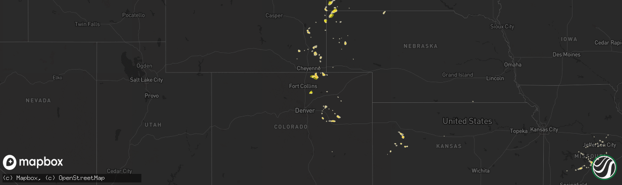 Hail map on August 2, 2016