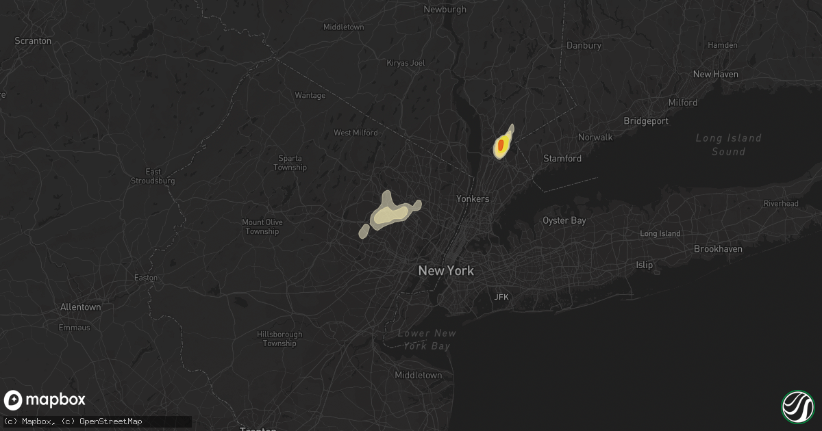 Hail map in Clifton, NJ on August 2, 2017