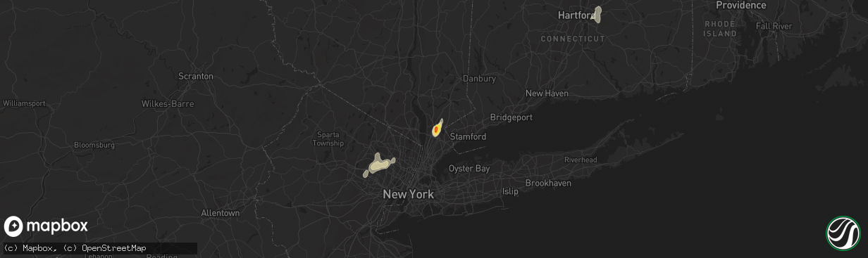 Hail map in Hawthorne, NY on August 2, 2017