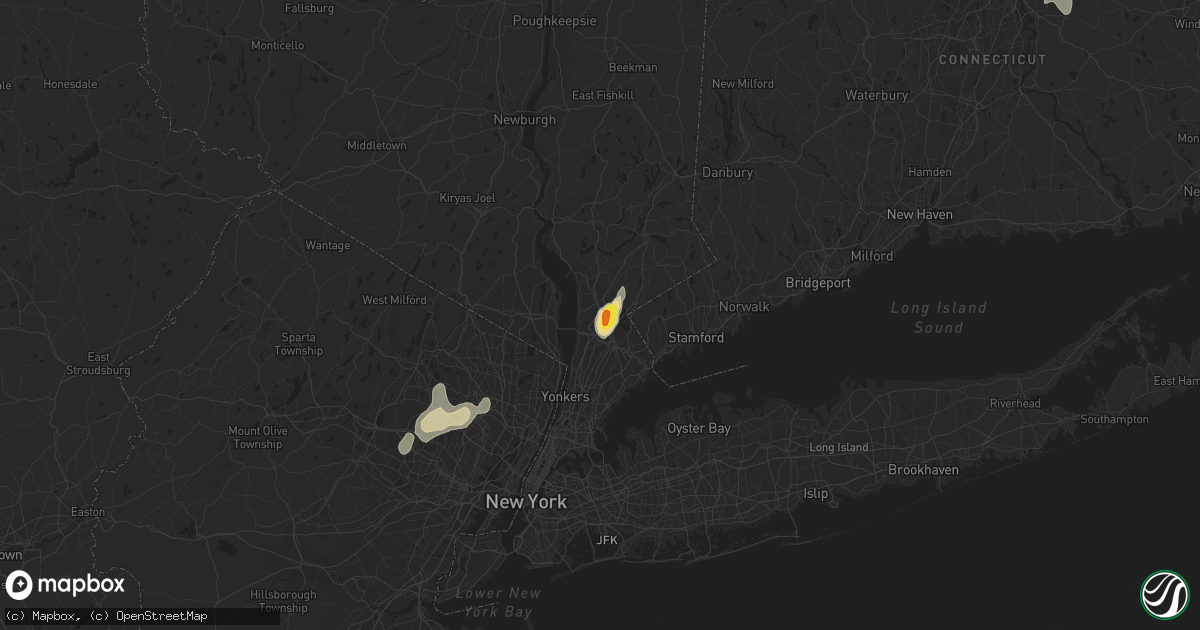 Hail map in Hawthorne, NY on August 2, 2017