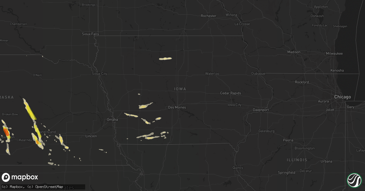 Hail map in Iowa on August 2, 2017