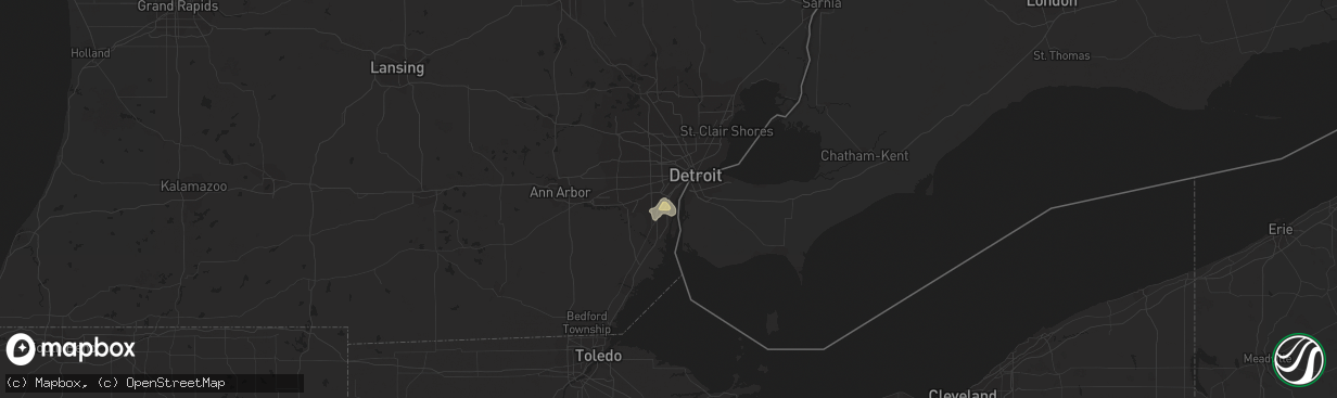 Hail map in Lincoln Park, MI on August 2, 2017