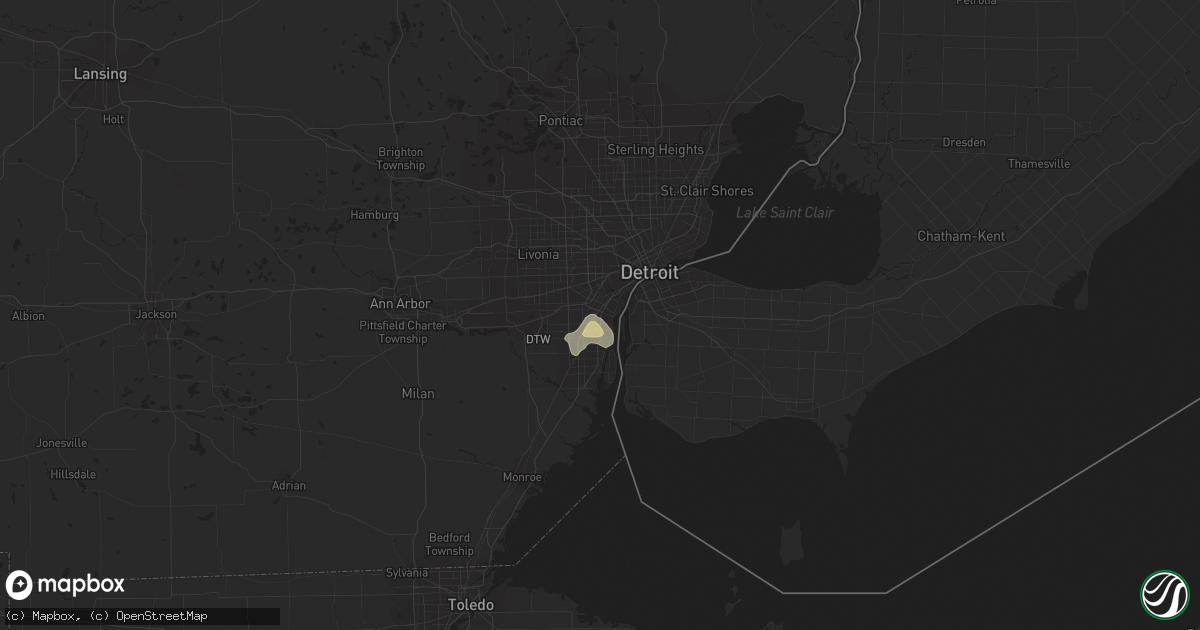 Hail map in Lincoln Park, MI on August 2, 2017