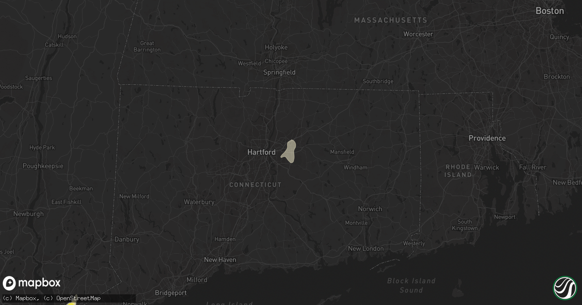 Hail map in Manchester, CT on August 2, 2017