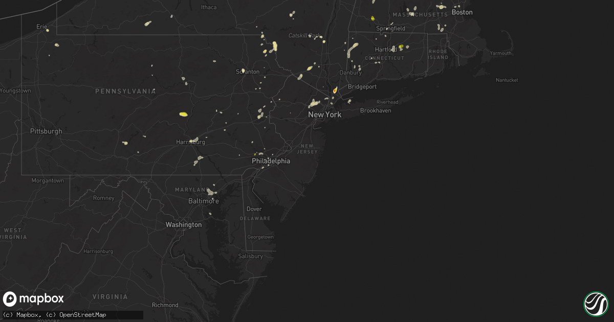 Hail map in New Jersey on August 2, 2017
