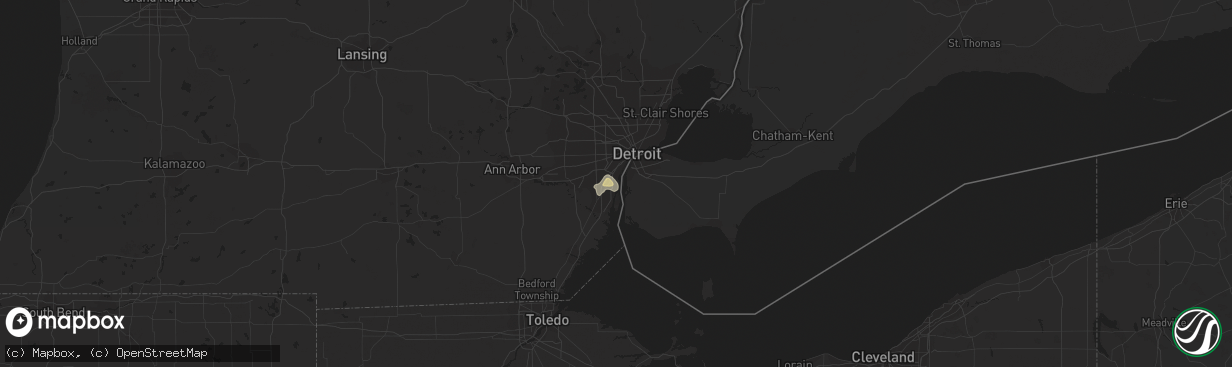 Hail map in Wyandotte, MI on August 2, 2017