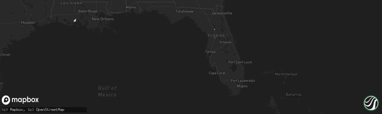Hail map in Florida on August 2, 2018