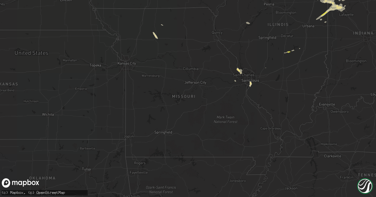 Hail map in Missouri on August 2, 2018