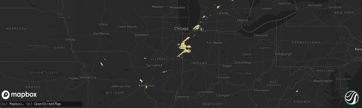 Hail map on August 2, 2018