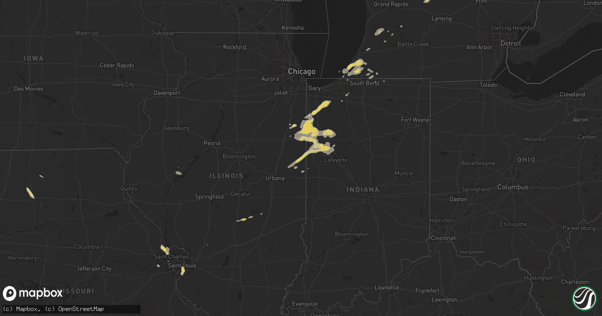 Hail map on August 2, 2018