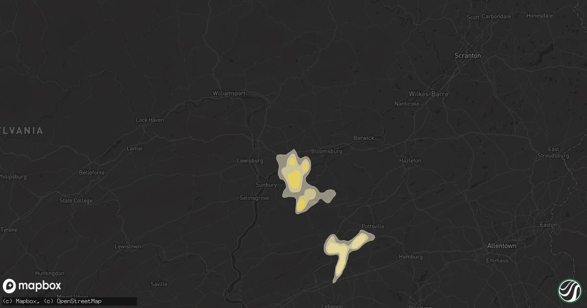 Hail map in Danville, PA on August 2, 2019