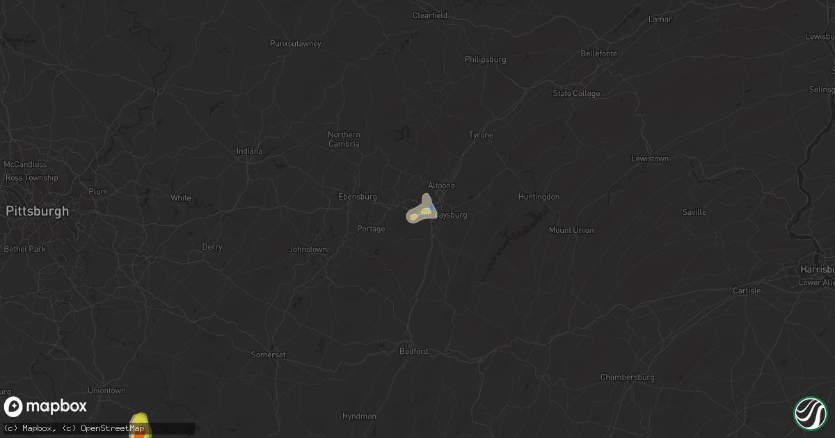 Hail map in Duncansville, PA on August 2, 2019