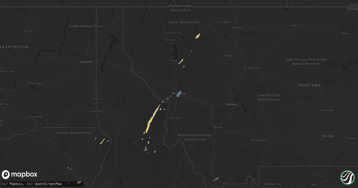 Hail map on August 2, 2019