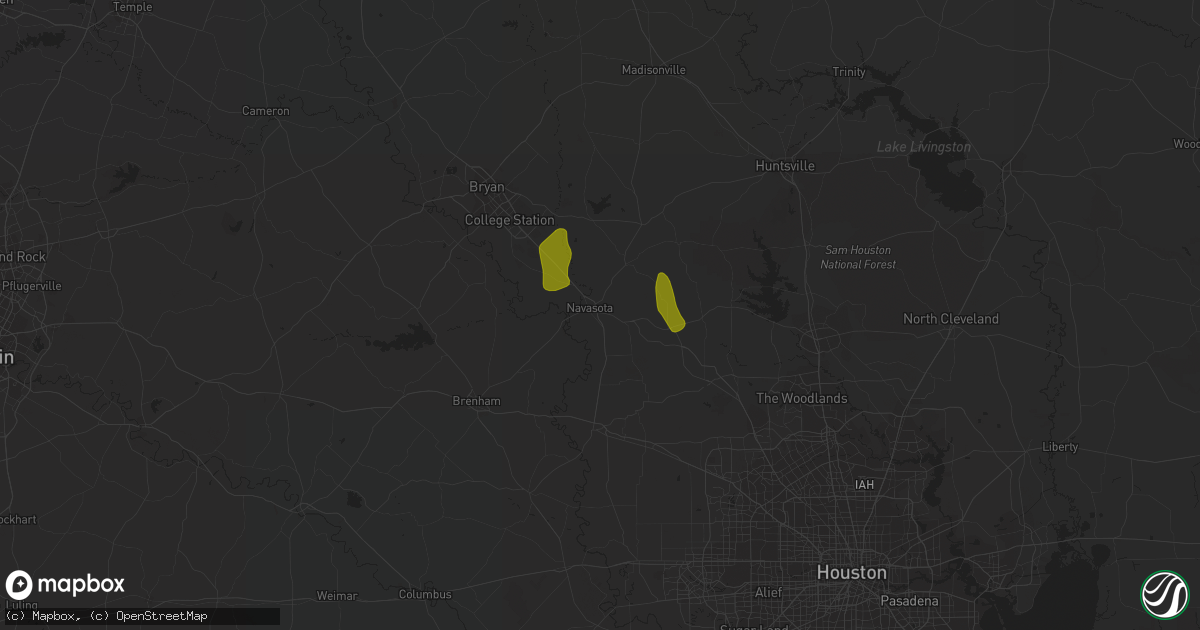 Hail map in Navasota, TX on August 2, 2020