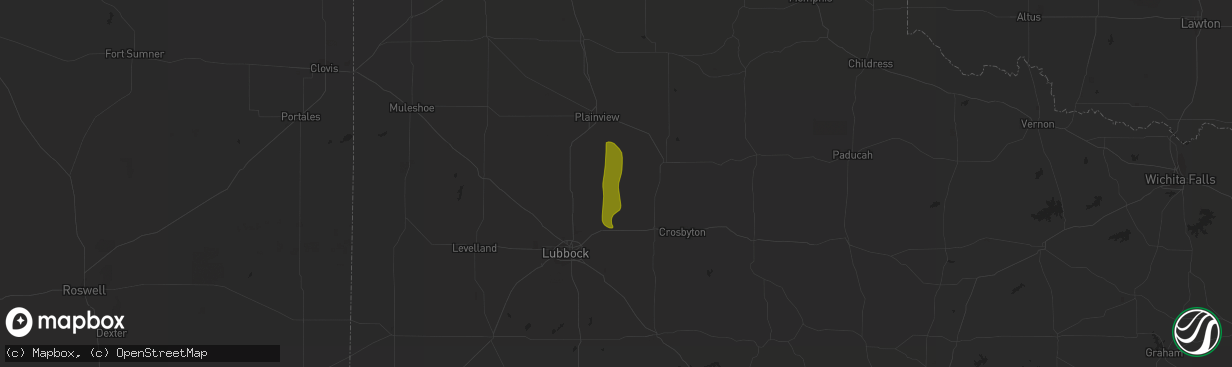 Hail map in Petersburg, TX on August 2, 2020