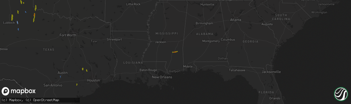 Hail map on August 2, 2020