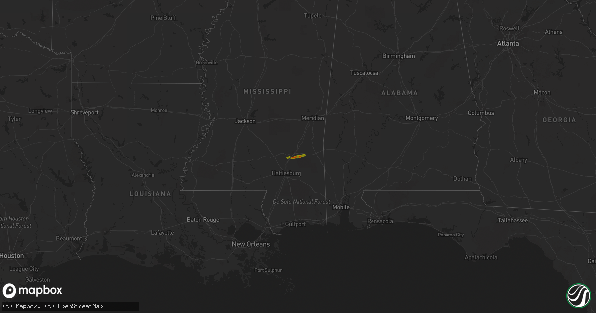 Hail map on August 2, 2020