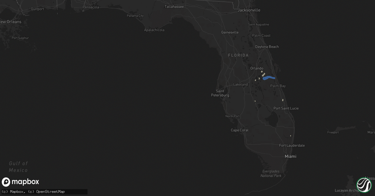 Hail map in Florida on August 2, 2021